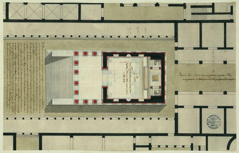 Plan d'un temple découvert dans les fouilles faites à Ostie par les ordres de Pie VII_0
