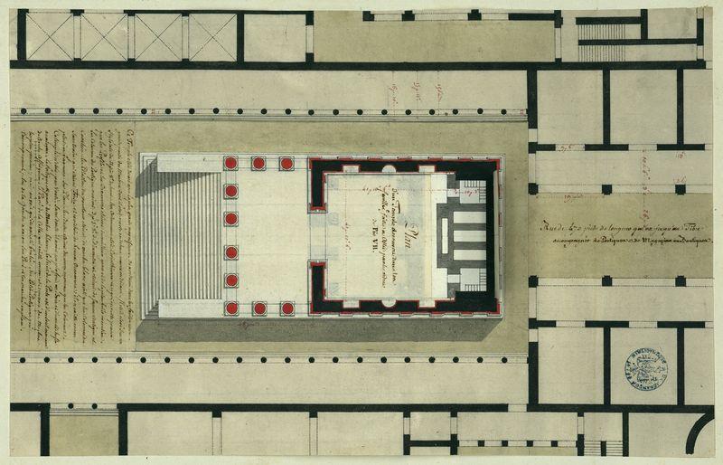 Plan d'un temple découvert dans les fouilles faites à Ostie par les ordres de Pie VII_1