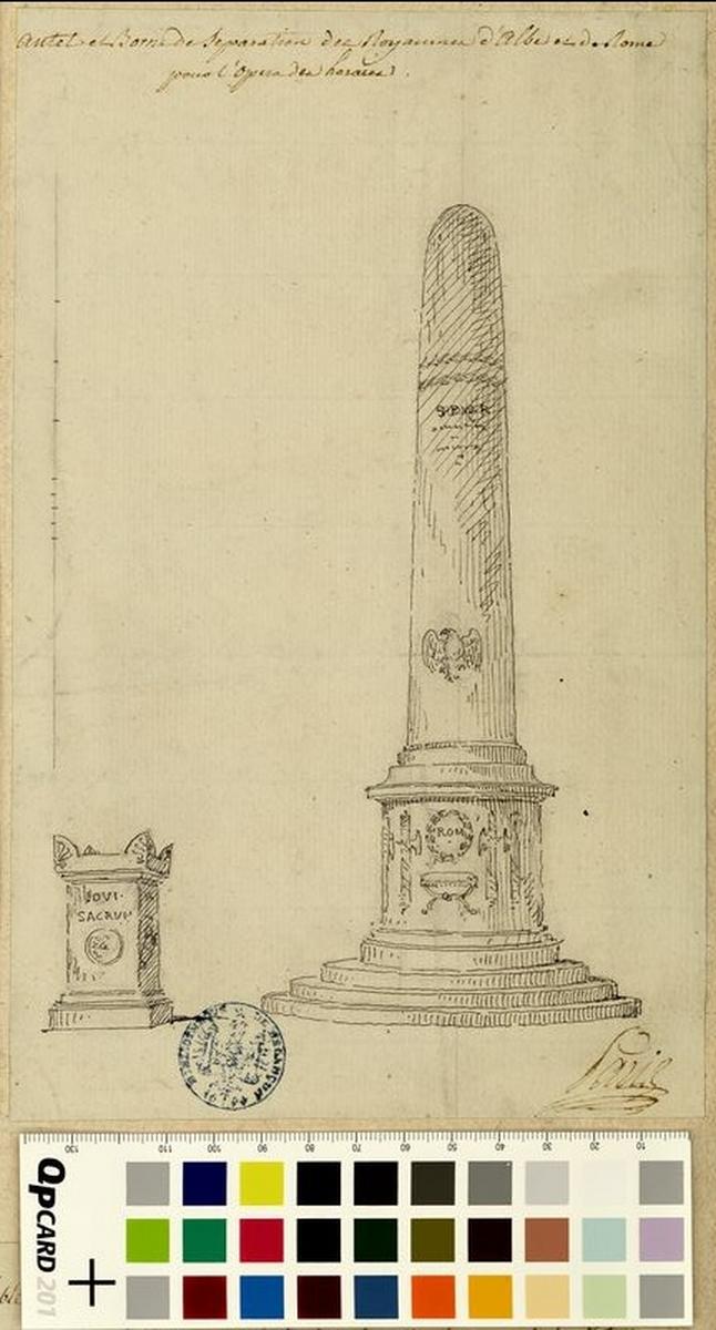 Autel et borne de séparation des royaumes d'Albe et de Rome, pour l'opéra des Horaces_0