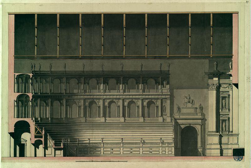 Coupe sur la longueur du théâtre de Parme_0