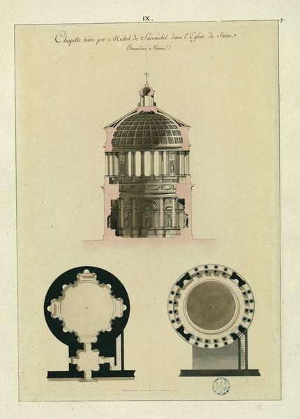 Chapelle bâtie par Michel de Sanmichel dans l'église de Saint-Bernardino à Vérone : plans et élévation_0