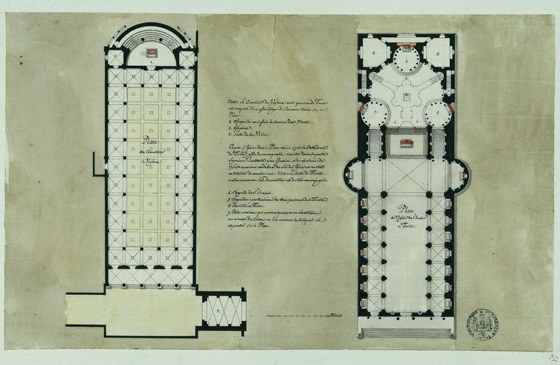 Plan du cimetière de Voghera et de l'église du Saint-Suaire à Turin_0