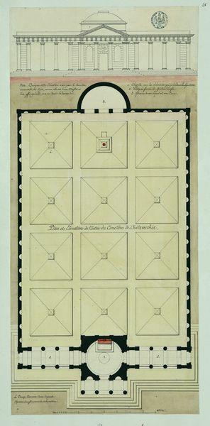 Plan et élévation de l'entrée du cimetière de Civitavecchia_0