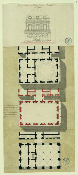 Plans et élévation de la façade principale du palais de Brescia_0