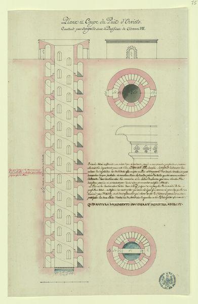 Plan et coupe du puits d'Orvieto_0