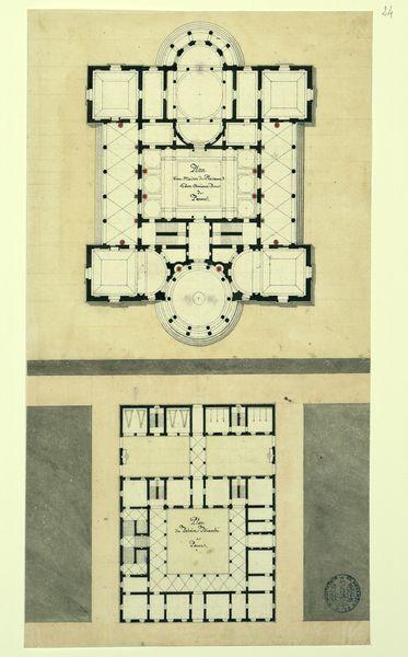 Plan d'une maison de plaisance des anciens ducs de Parme. Plan du palais Bianchi à Parme_0