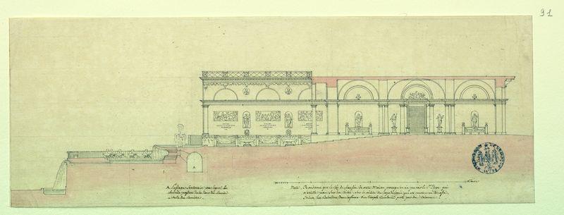 Coupe de la maison de plaisance de Portici dont le plan est donné dans ce même volume 481 sous le n° 90_0