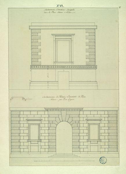 Soubassement d'Antoine Sangallo dans la place Navone à Rome. Soubassement du palais Lancelotti de la place Navone, par Pirro Ligorio_0