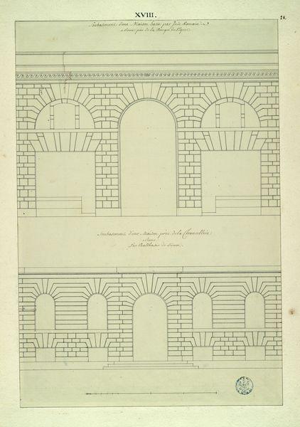Soubassement d'une maison bâtie par Jules Romain à Rome, près de la banque du Saint-Esprit, et d'une maison près de la chancellerie à Rome, par Balthasar de Sienne_0