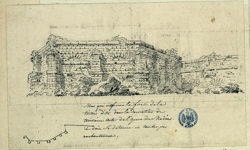 Mur enfermant la forêt de la Toison d'or, pour l'opéra de Médée_0