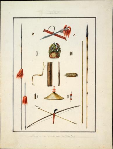 Timor - Armes et costume militaire, Charles Alexandre Lesueur, 1800-1804