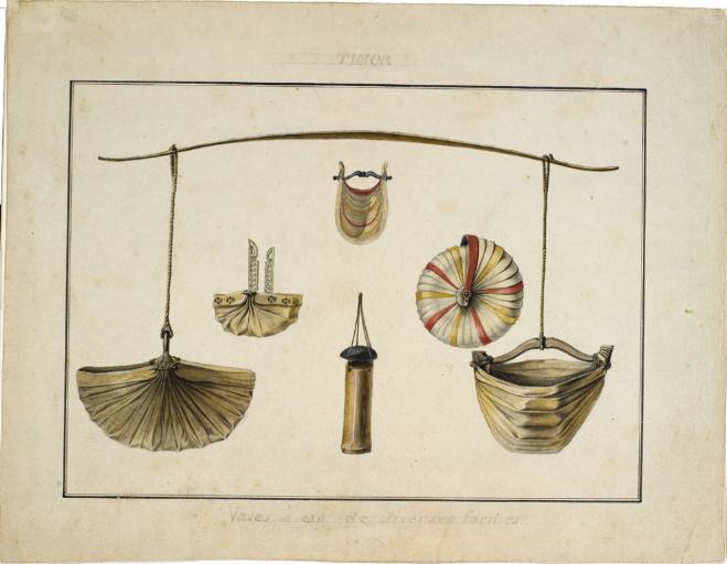 Vases à eau de diverses formes de Timor (Indonésie), Charles Alexandre Lesueur, 1800-1804