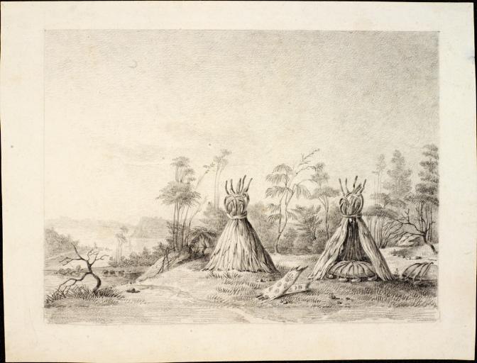Tombeaux des Naturels de l'île Maria (Terre de Diémen, Tasmanie), Charles Alexandre Lesueur, 1800-1804
