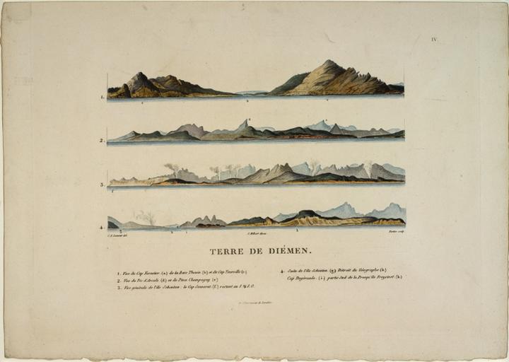 Profil de côtes de la Terre de Diémen (Tasmanie), Charles Alexandre Lesueur, 1804-1807