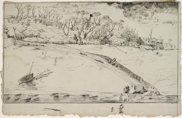 Campement des Français à l'île King (Australie), Charles Alexandre Lesueur, 1800-1804