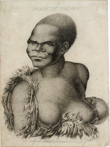 Terre de Diemen - Femme portant son enfant (Tasmanie)_0