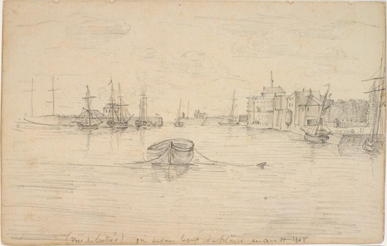 (vue de lentrée) pris dedans le port du Hâvre en août 1808, Charles Alexandre Lesueur, 1808 /08