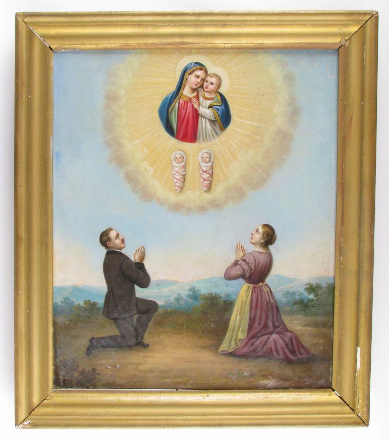 Couple priant pour ses jumeaux (titre factice), 1800 vers