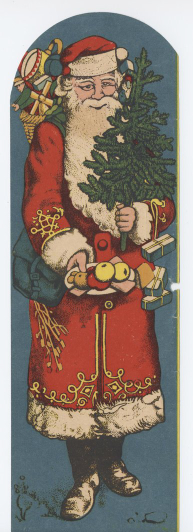 Père Noël sur fond bleu (titre factice), 1er quart 20e siècle