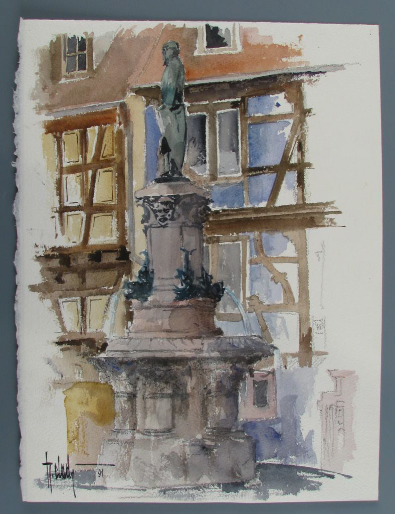 fontaine Roesselmans à Colmar, 1991 (titre factice), Roger Clad, 1991