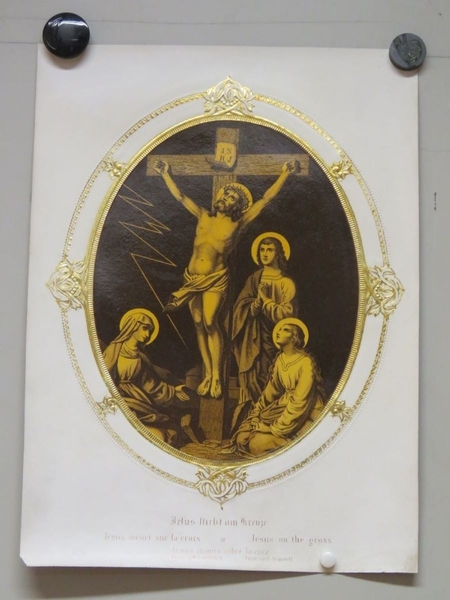 Jésus meurt sur la croix. (titre inscrit, allemand, français, anglais, espagnol), Jean Frédéric Wentzel, 1865-1869