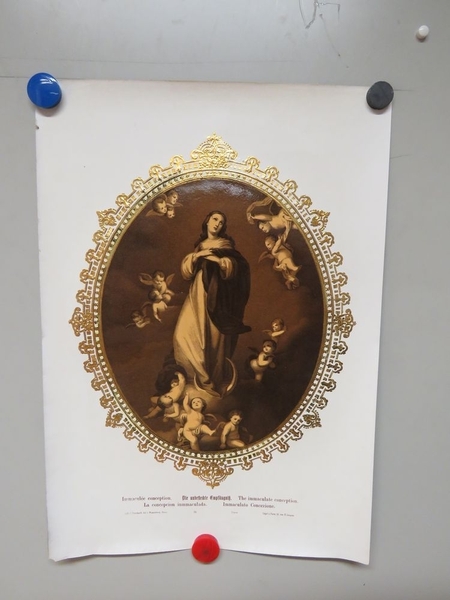 Immaculée conception. (titre inscrit, allemand, français, espagnol, anglais, italien), Camille Burckardt, 1880-1888