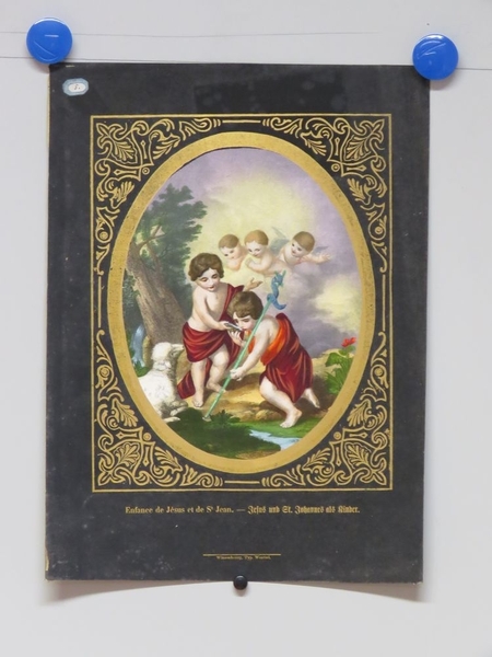 Enfance de Jésus et de St Jean. (titre inscrit, français, allemand), Jean Frédéric Wentzel, 1851-1855