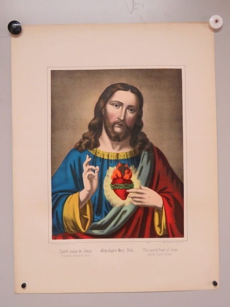 Sacré coeur de Jésus. (titre inscrit, français, allemand, anglais, espagnol, italien), Camille Burckardt, 1880-1888