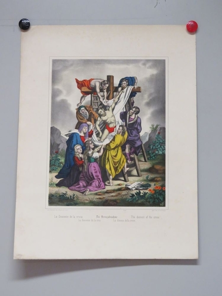 La Descente de la croix. (titre inscrit, français, allemand, anglais, espagnol, italien), Camille Burckardt, 1880-1888