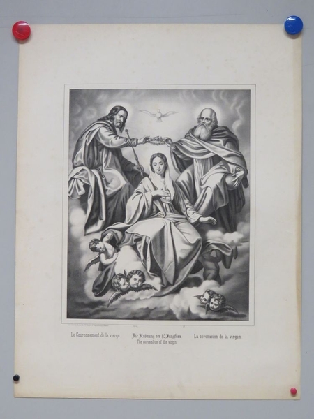 Le Couronnement de la Vierge. (titre inscrit, français, allemand, espagnol, anglais), Camille Burckardt, 1880-1888