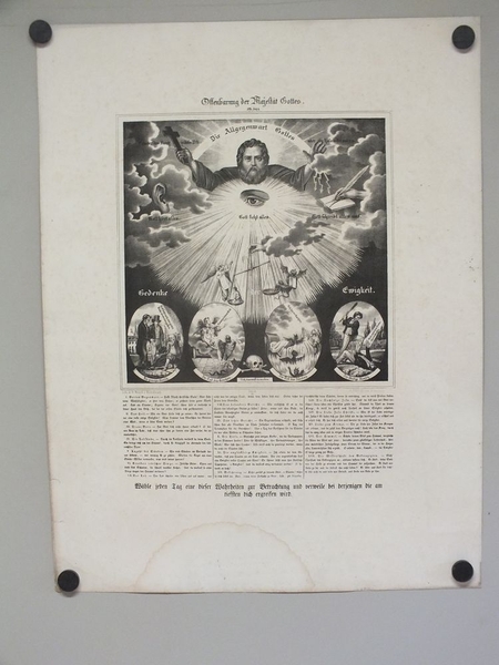 Offenbarung der Majestät Gottes. (titre inscrit, allemand) Révélation de la Majesté de Dieu. (titre traduit), Jean Frédéric Wentzel, 1865-1869