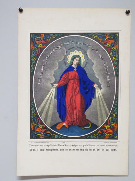 Nous vous avons invoqué Sainte-Mère de Dieu et c'est par vous que le Seigneur est venu à notre secours. (titre inscrit, français, allemand), Camille Burckardt, 1880-1888