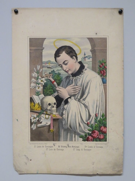 St. Louis de Gonzague. (titre inscrit, français, allemand, anglais, espagnol, italien), Camille Burckardt, 1880-1888