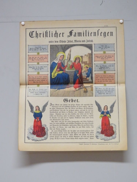 Christlicher Familiensegen / unter dem Schutze Jesus, Maria und Joseph. (titre inscrit, allemand) ; Bénédiction familiale chrétienne sous la protection de Jésus, Marie et Joseph (titre traduit)_0