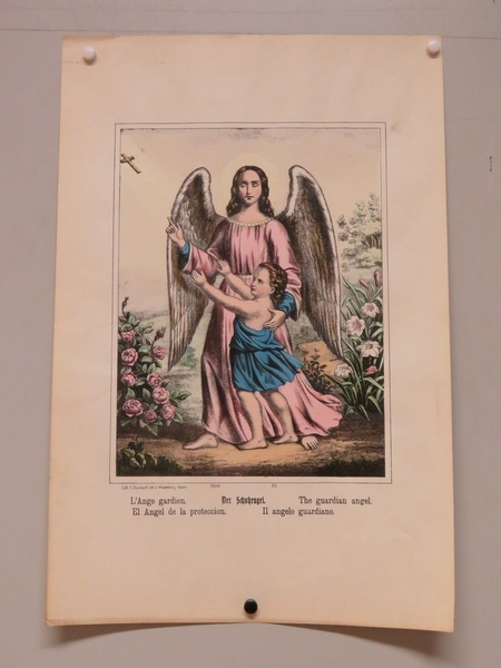 L'Ange gardien. (titre inscrit, français, allemand, anglais, espagnol, italien), Camille Burckardt, 1880-1888