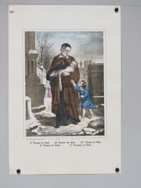 St. Viencent de Paul. (titre inscrit, français, allemand, anglais, espagnol, italien), Camille Burckardt, 1880-1888