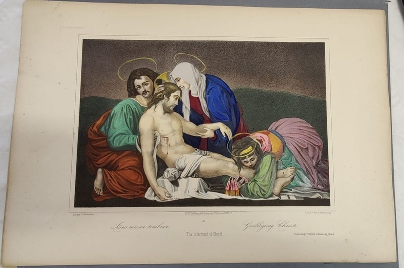 Jésus mis au tombeau. (titre inscrit, français, allemand, anglais), Ch. Heckendorn, 1865-1880