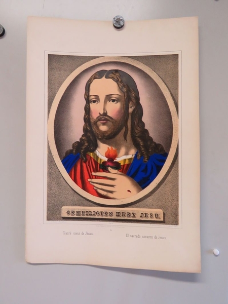 Sacré coeur de Jésus. (titre inscrit, allemand, français, espagnol), Jean Frédéric Wentzel, 1865-1880