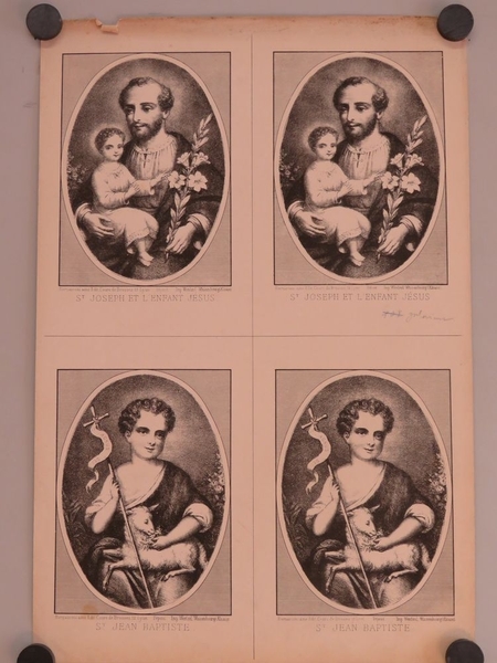 ST. JOSEPH ET L'ENFANT JESUS. / ST. JEAN BAPTISTE. (titre inscrit, français), Aîné Bernasconi, 1869-1880