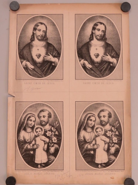 SACRE COEUR DE JESUS. / JESUS, MARIE, JOSEPH. (titre inscrit, français), Aîné Bernasconi, 1880-1888