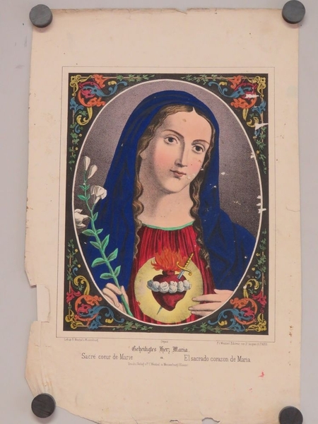 Sacré coeur de Marie. (titre inscrit, allemand, français, espagnol), Jean Frédéric Wentzel, 1865-1880