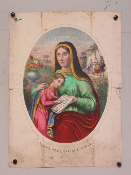 STE. ANNE INSTRUISANT LA STE VIERGE. (titre inscrit, français), Aîné Bernasconi, 19e siècle