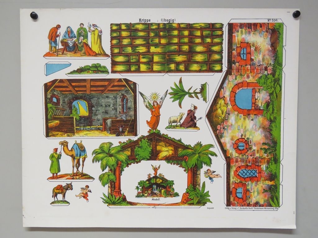 Krippe (1 bogig) (titre inscrit, allemand) ; Crèche (1 partie) (titre traduit), René Ackerman, 1906-1913