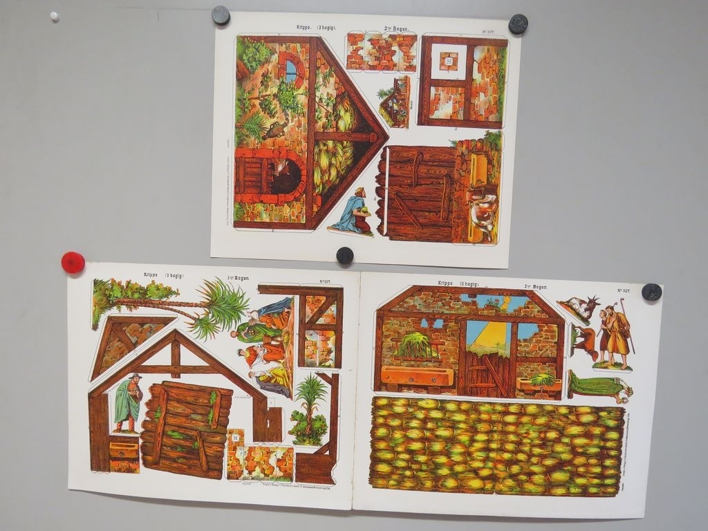 Krippe (3 bogig) (titre inscrit, allemand) ; Crèche (3 parties) (titre traduit), René Ackerman, 1906-1913