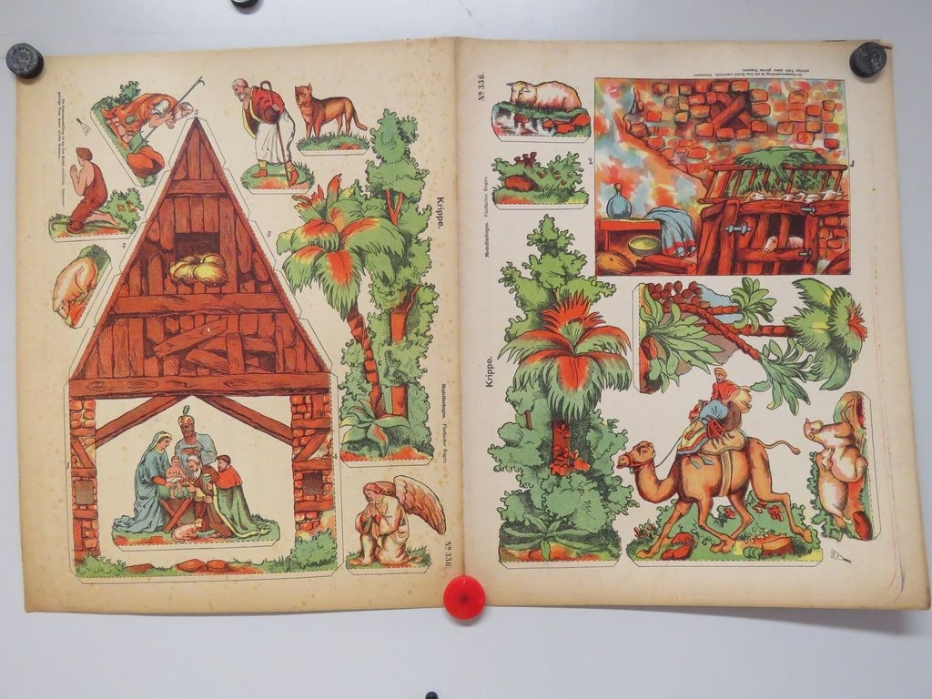 Krippe. Fünffacherbogen. (titre inscrit, allemand) ; Crèche (5 parties) (titre traduit), René Ackerman, 1906-1913
