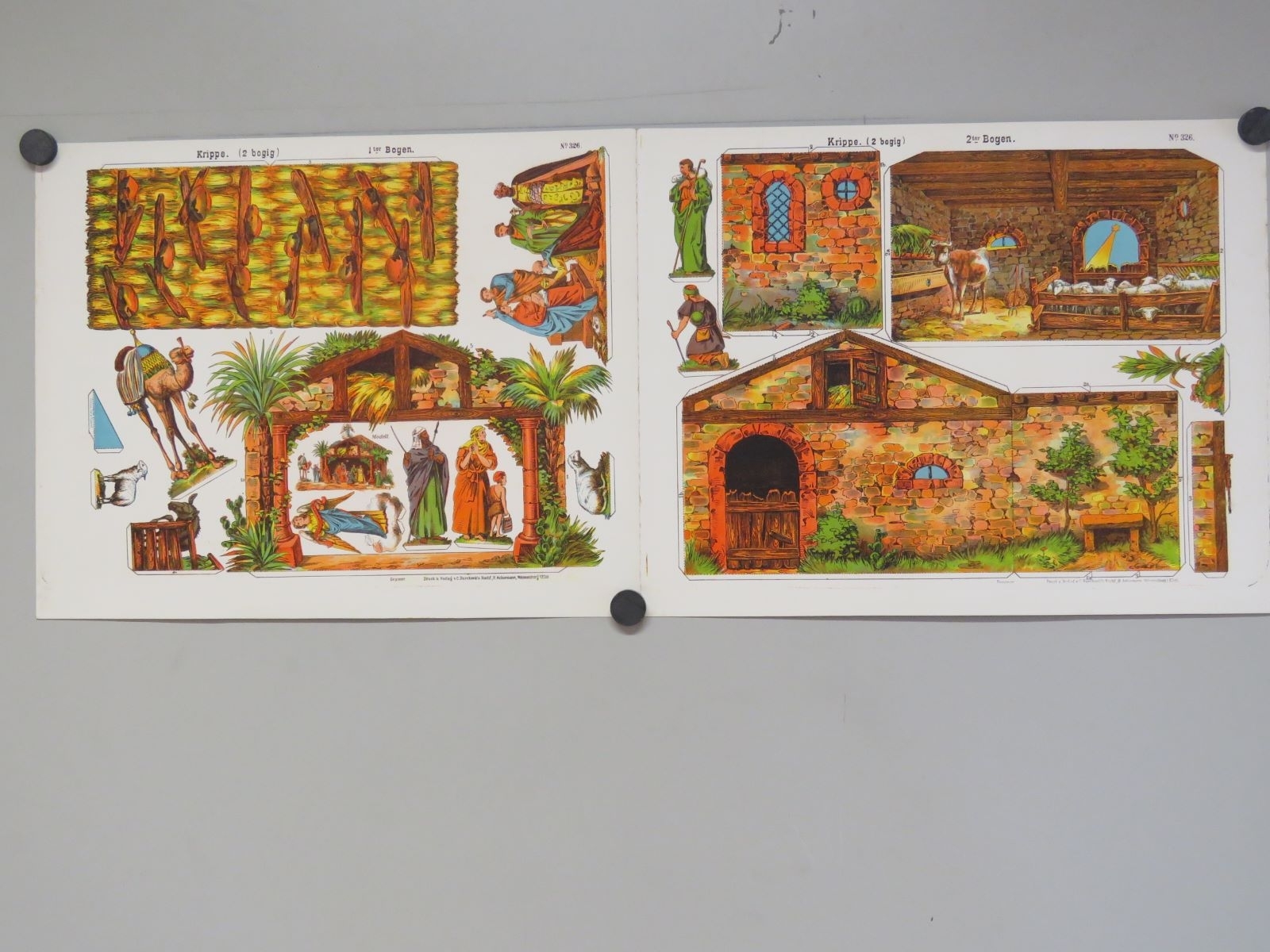 Krippe. (2 bogig) (titre inscrit, allemand) ; Crèche. (titre traduit), René Ackerman, 1906-1913