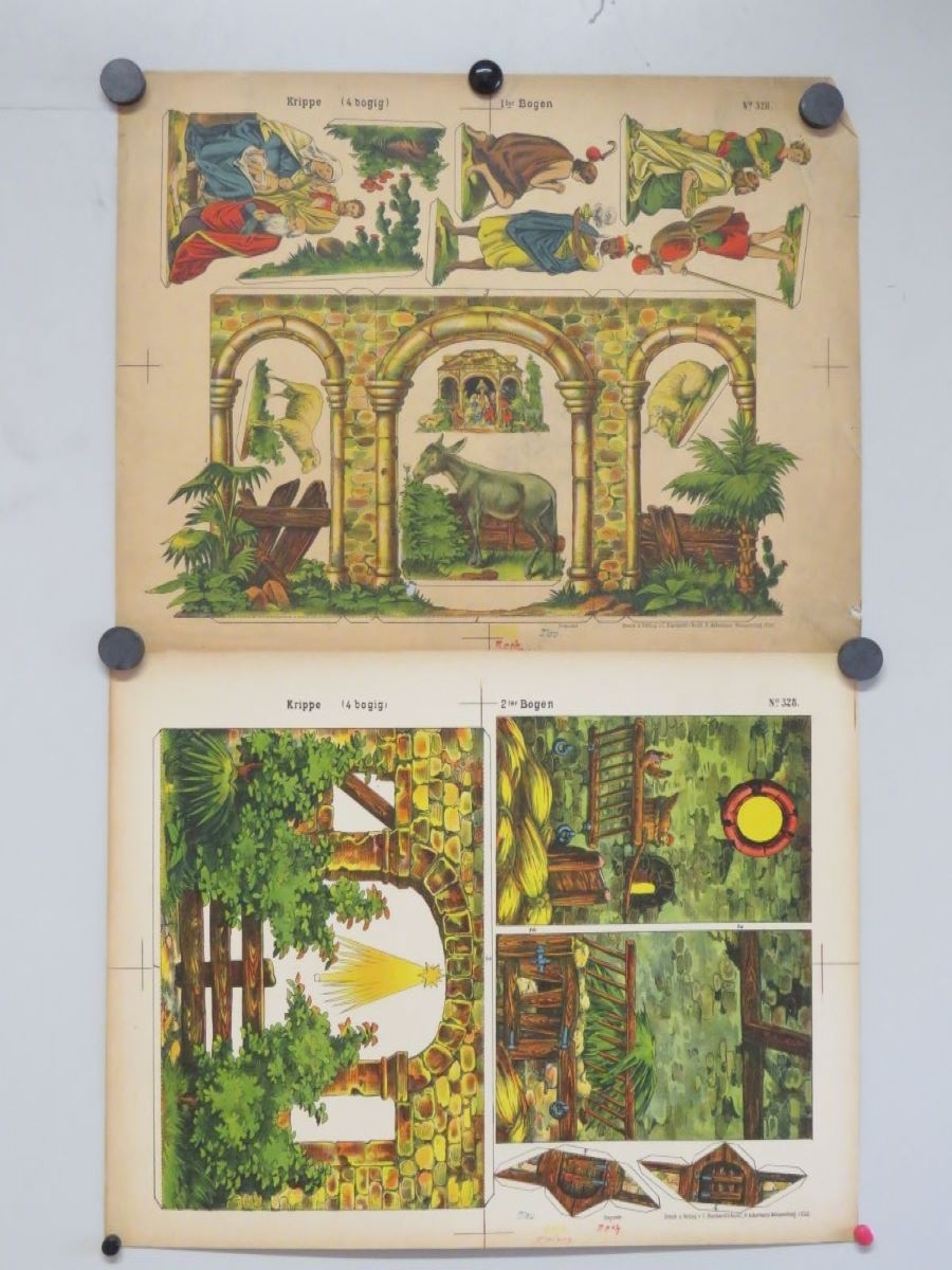 Krippe (4 bogig) (titre inscrit, allemand) ; Crèche (4 parties) (titre traduit), René Ackerman, 1906-1913