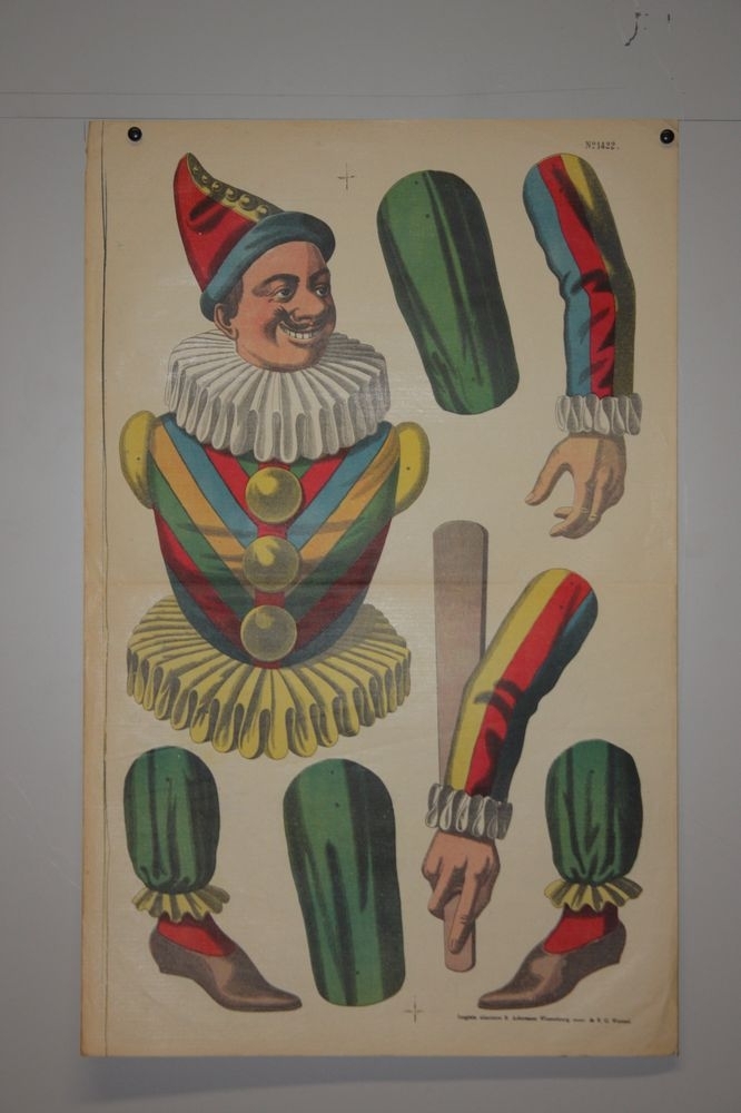 Pantin arlequin à la moustache et au bâton. (titre factice), 1918-1930