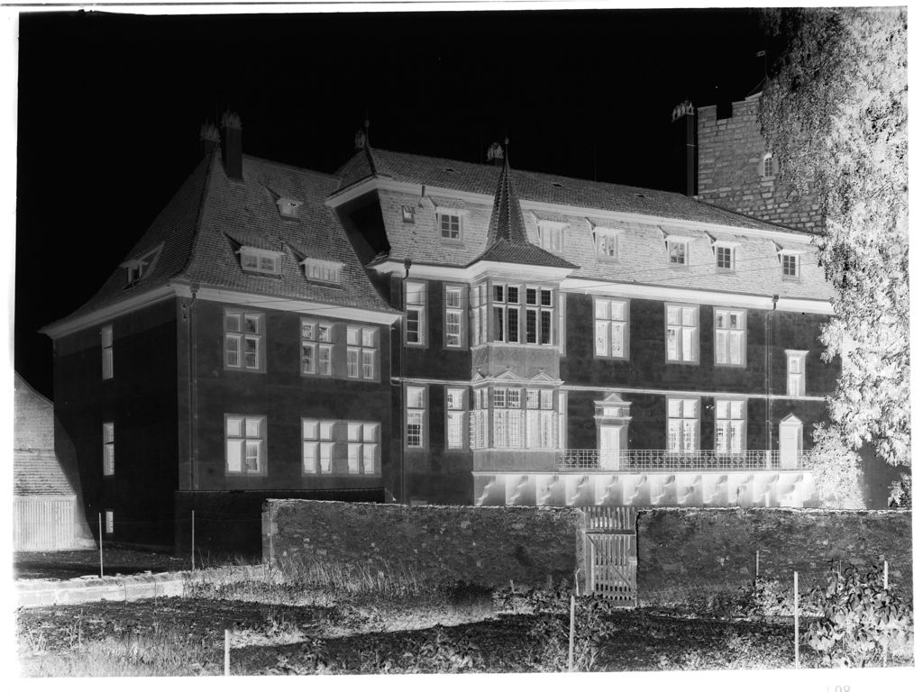 Château de Woerth : vue de la façade nord (titre factice), frères et cie Grieshaber, 4e quart 19e siècle, 1ère moitié 20e siècle