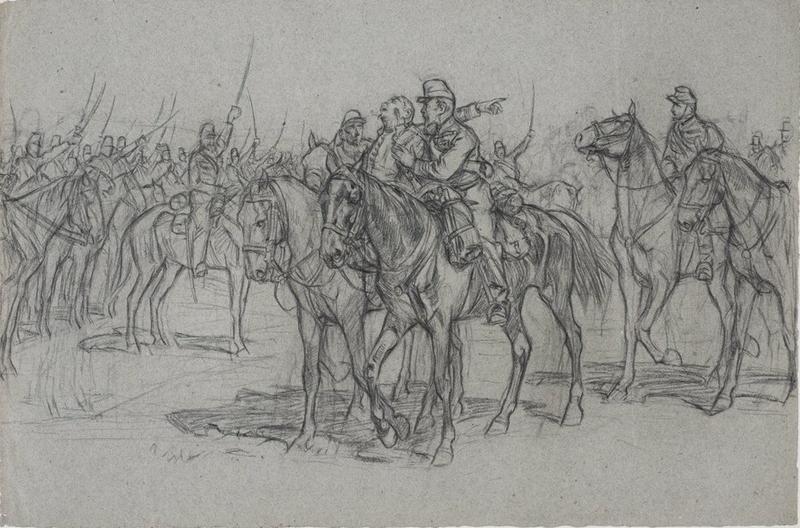Le général Margueritte est blessé mortellement à la bataille de Sedan (1er septembre 1870), Victor Huen, 1908 (?)